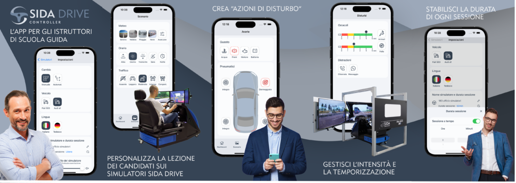 SIDA DRIVE - simulatore di guida - SIDA DRIVE Controller SIDA DRIVE Controller: l’app per gli istruttori
